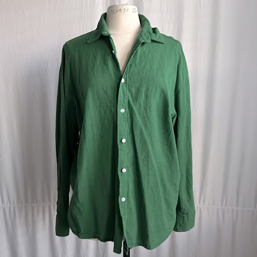 Oversized linen button down